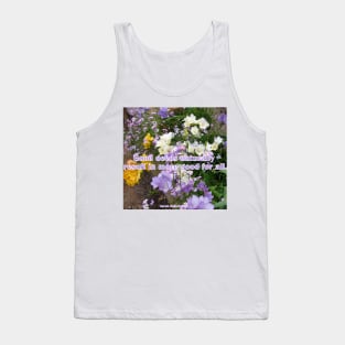 Good deeds Naturally Result In More Good For All - Inspirational Quote purple white freesias flowers floral Tank Top